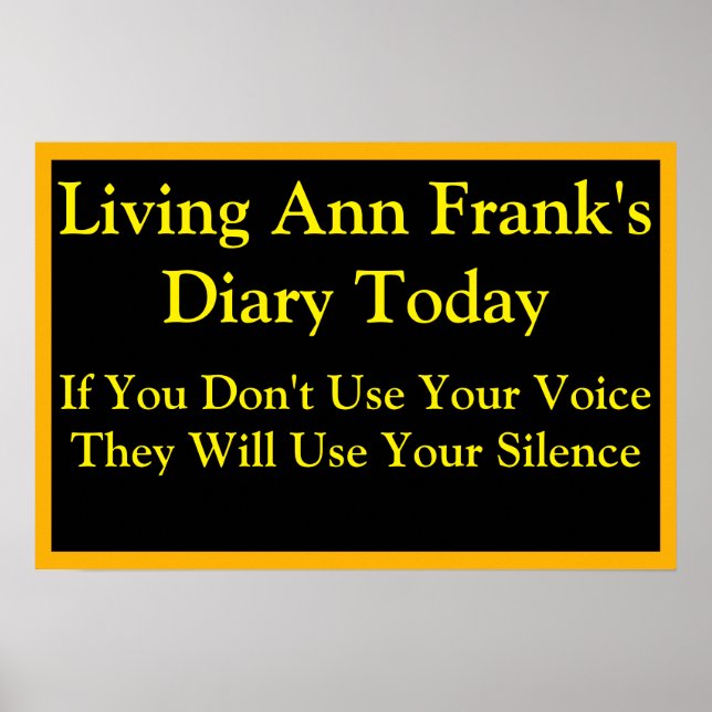 Living Ann Frank's Diary Speak Up Poster (Vorne)