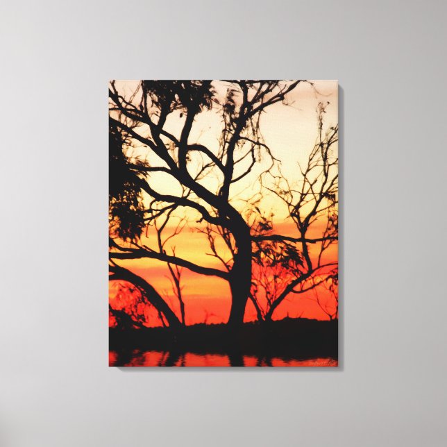 Living Art Sunset Silhouette Wrapped Canvas Leinwanddruck (Vorderseite)