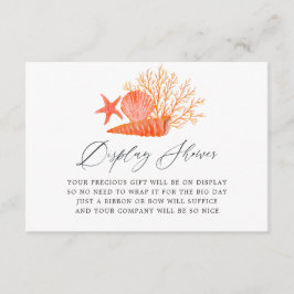 Living Coral Beach Brautparty Display Dusche Begleitkarte