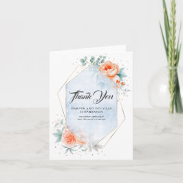 Living Coral Floral Moderne Hochzeit Vielen Dank Dankeskarte