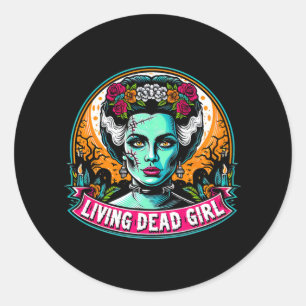 Living Dead Girl Goth Bride Halloween Horror Fan G Runder Aufkleber