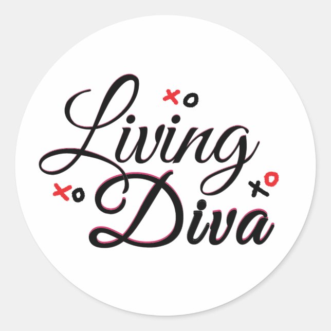 Living Diva Classic Round Stickers (Vorderseite)