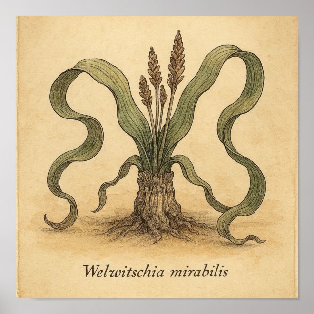 Living Fossil Beauty - Wüste Botanisches Poster Ku (Vorne)