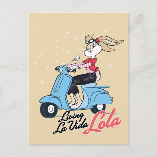 Living La Vida Lola Scooter Grafik Postkarte (Vorderseite)