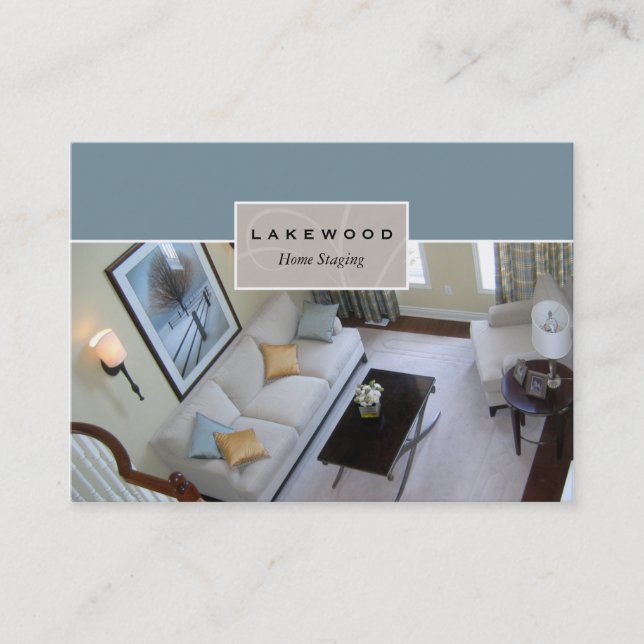 Living Room Staging / Stager Photo Business Card Visitenkarte (Vorderseite)