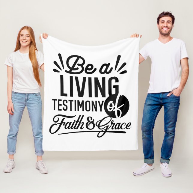 Living Testimony Bible Quote Christian Motivation Fleecedecke (Beispiel)