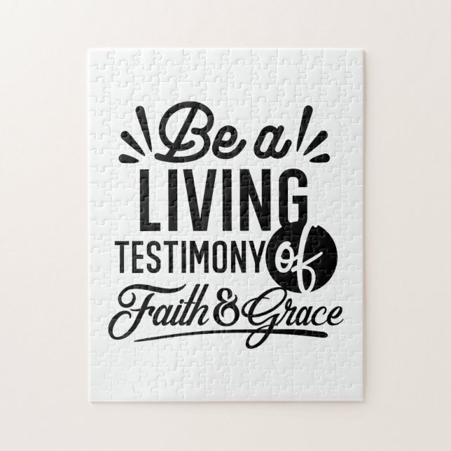 Living Testimony Bible Quote Christian Motivation Puzzle (Vertikal)