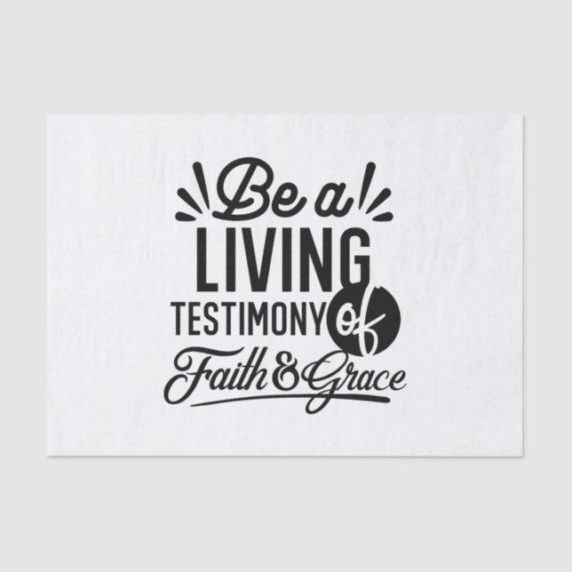 Living Testimony Bible Quote Christian Motivation Seidenpapier (Vorderseite)