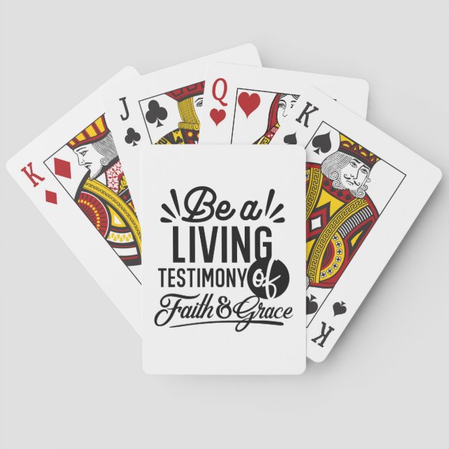 Living Testimony Bible Quote Christian Motivation Spielkarten (Rückseite)