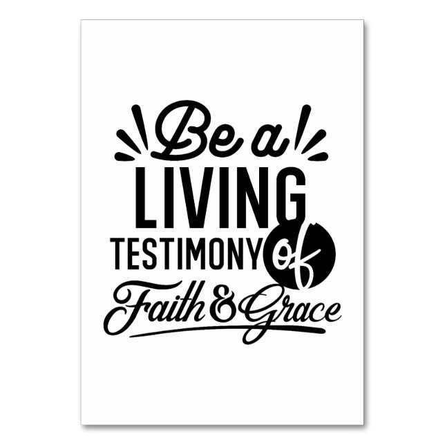 Living Testimony Bible Quote Christian Motivation Tischnummer (Vorderseite)
