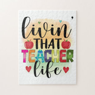 Living That Teacher Life - Gift For Teachers Puzzle