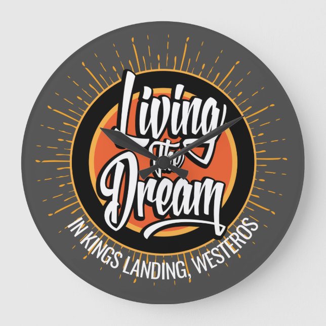Living the Dream Große Wanduhr (Vorderseite)
