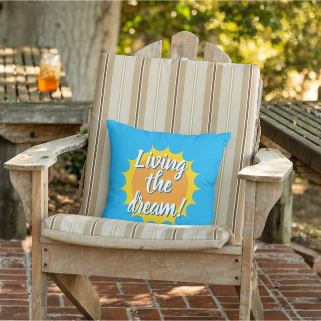 Living the dream sunshine outdoor pillow kissen (Stuhl)