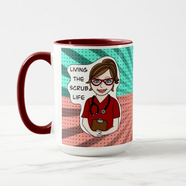Living the Scrub Life Medical Professional Humor Tasse (Links)