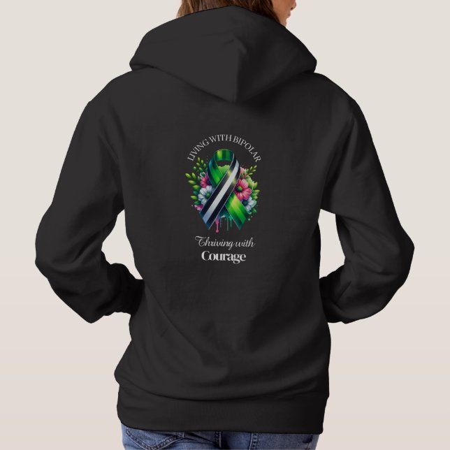 Living with Bipolar | Thriving with Courage Hoodie (Rückseite)