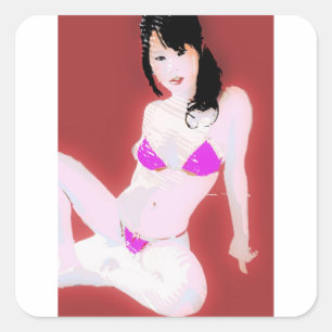 LivingDoll1 Quadratischer Aufkleber