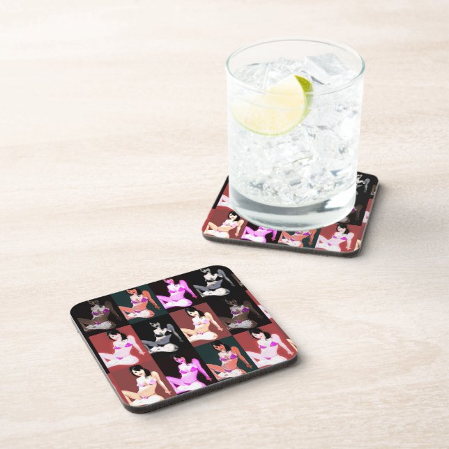 LivingDoll 7 Collage Getränkeuntersetzer (Rechte Seite)