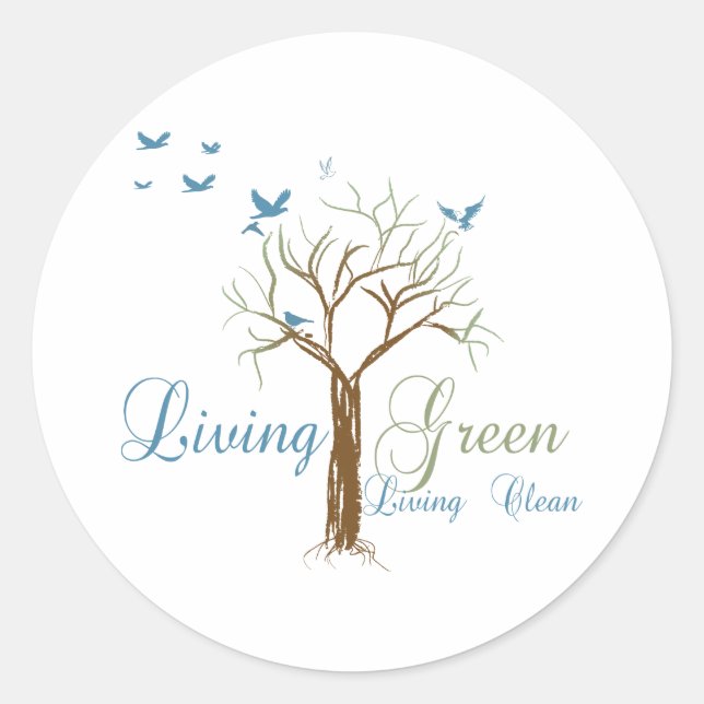LivingGreen Runder Aufkleber (Vorderseite)