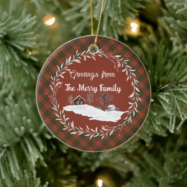 Livingston Ancient Original Scottish Tartan Keramik Ornament (Baum)