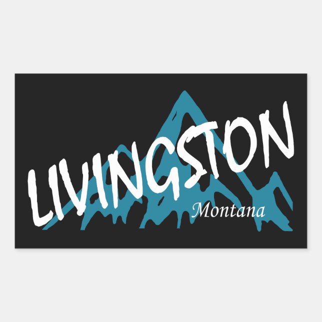 Livingston Montana Mountain Rechteckiger Aufkleber (Vorderseite)