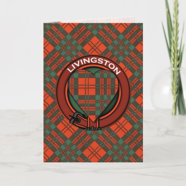 Livingston Scottish Tartan design Karte (Vorderseite)