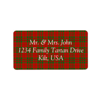Livingston Tartan Label Adressaufkleber