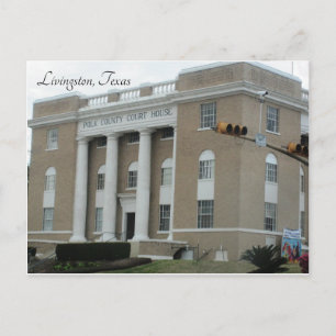 Livingston, Texas ~ Polk Landkreis Court House Postkarte