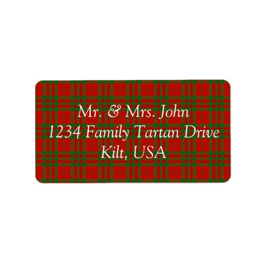 Livingstontartan-Aufkleber Adressaufkleber