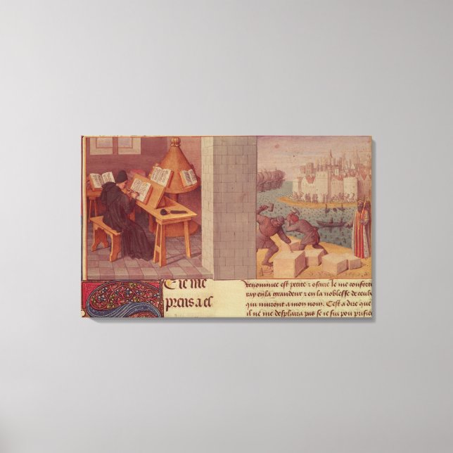 Livy Writing und die Stiftung von Rom Leinwanddruck (Vorderseite)