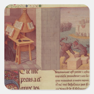 Livy Writing und die Stiftung von Rom Quadratischer Aufkleber