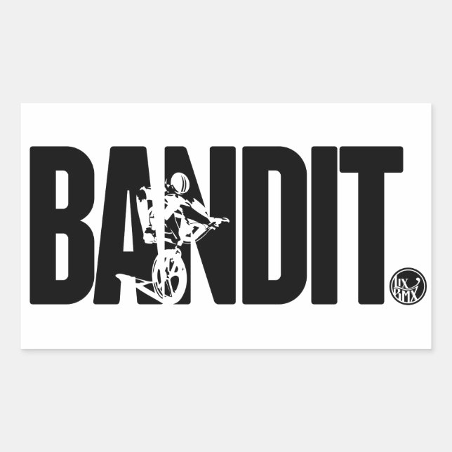LixBMX 'Bandit' Vintager BMX-Aufkleber Rechteckiger Aufkleber (Vorderseite)
