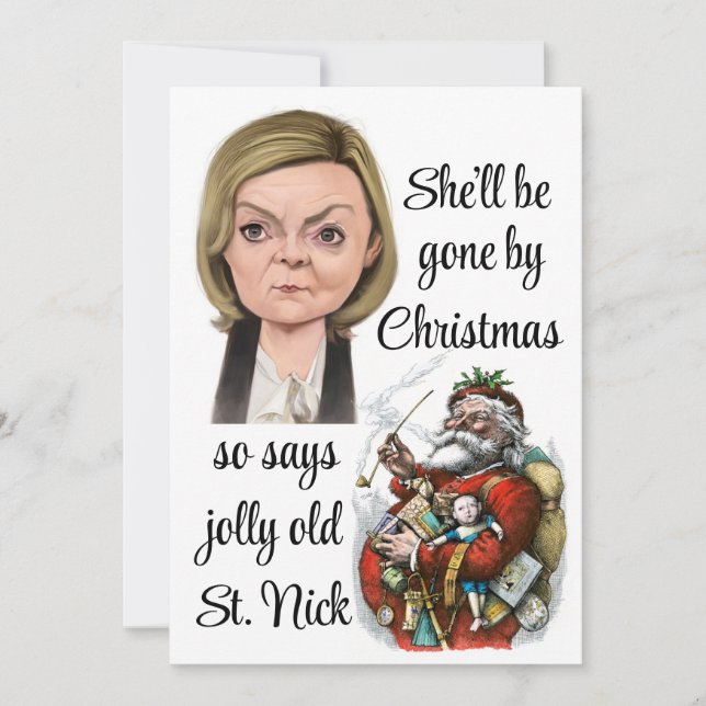 Liz Truss wird bis Weihnachten weg sein Dankeskarte (Vorderseite)