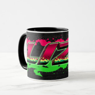 Liza Vorname Name Graffiti red green Tasse