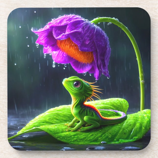 Lizard Art Getränkeuntersetzer (Vorderseite)