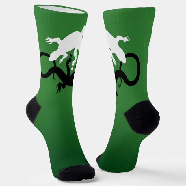 Lizard Art Socks Yin Yang Reptile Socks Custom Socken (Gewinkelt)