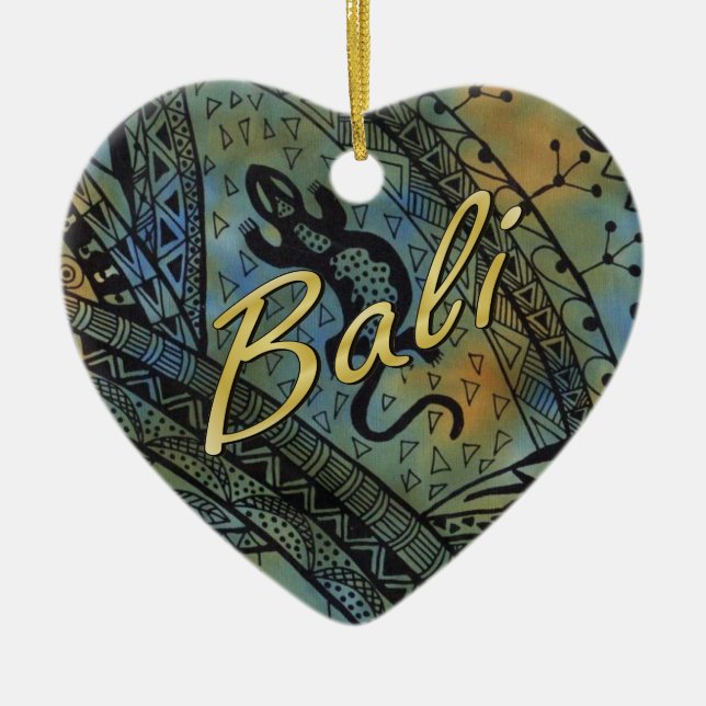 Lizard Batik Keramik Ornament (Vorne)