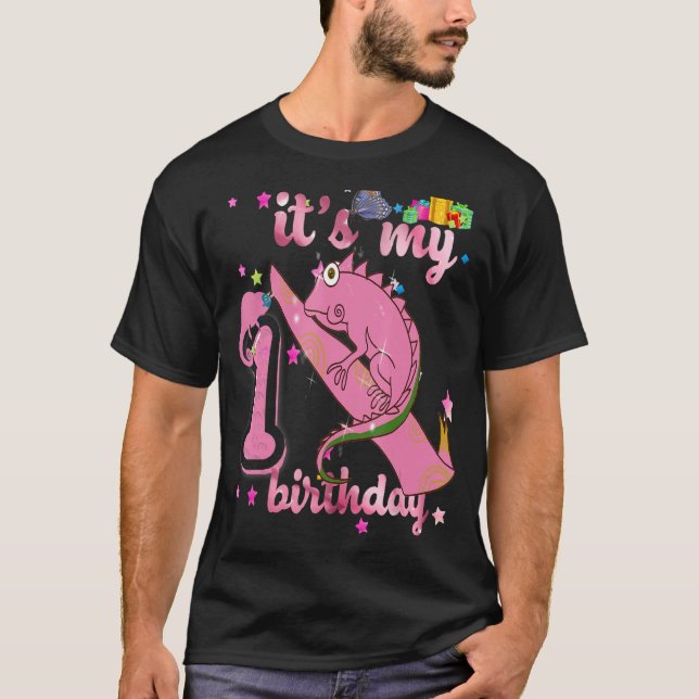 Lizard Birthday Girl Princess 1th Birthday Lizard T-Shirt (Vorderseite)