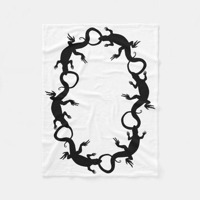Lizard Blanket Cool Lizard Art Fleece Blanket (Vorderseite)