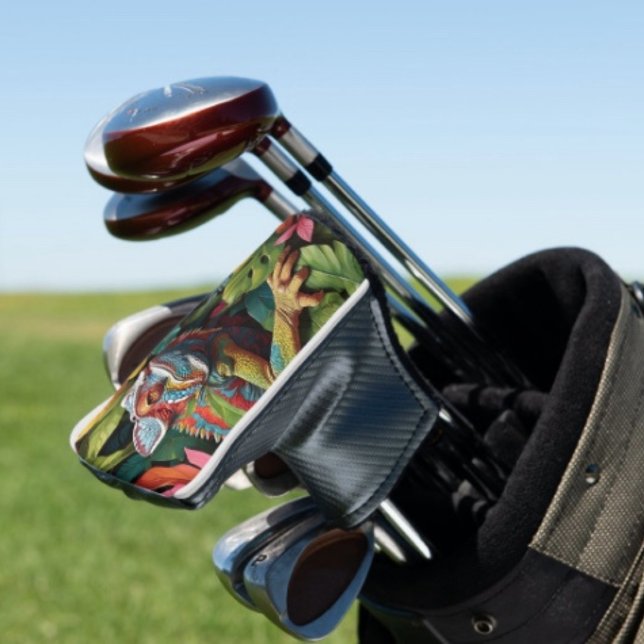 Lizard-Blätter und Farbe Golf Headcover (Lizard Golf Club Head Cover. D: 6"l x 5"w x 3"h Polyester, cotton. Fits most standard putters. 

)