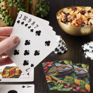 Lizard-Blätter und Farbspielkarten Spielkarten