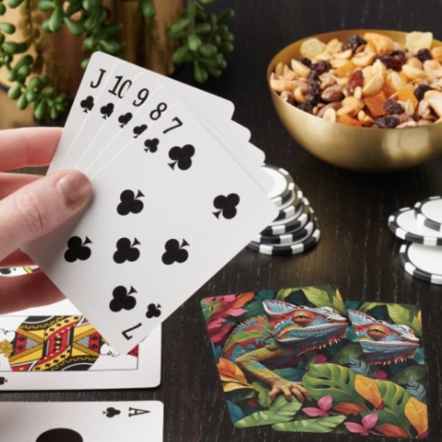 Lizard-Blätter und Farbspielkarten Spielkarten (Colourful Lizard Poker cards easy to shuffle, smooth card stock. D: 2.5" x 3.5"; poker size.)