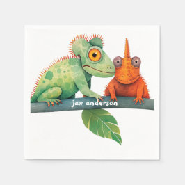 Lizard Colorful Birthday Party Serviette
