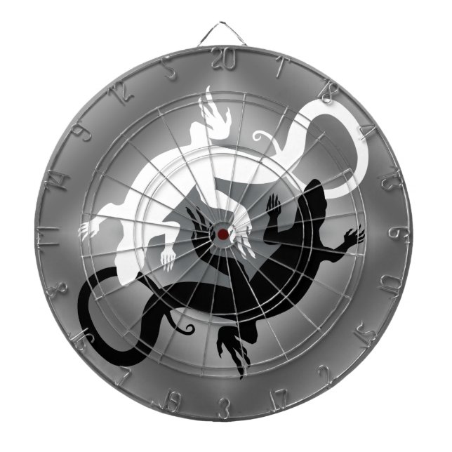 Lizard Dartboard Cool Tribal Raven Art Dartboard Dartscheibe (vorne)