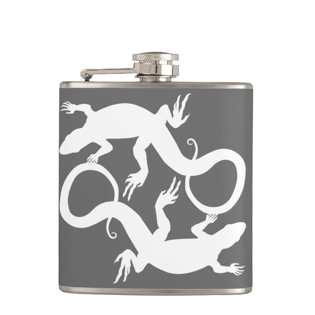 Lizard Flask Custom Reptile Lizard Art Drink Flask Flachmann (Vorderseite)