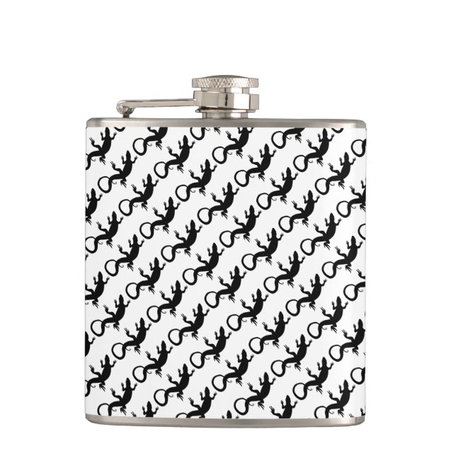 Lizard Flask Geschenke Reptile Lizard Art Drink Fl Flachmann (Vorderseite)