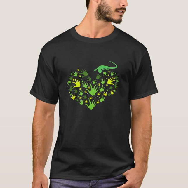 Lizard Foot Prints Reptiles T-Shirt (Vorderseite)