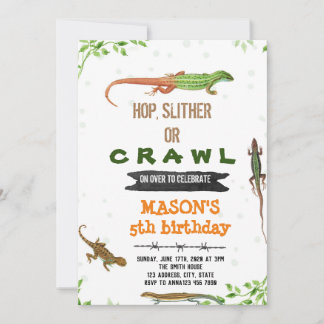 Lizard Geburtstagseinladung Einladung