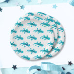 Lizard Gecko Clip Art Illustration Pappteller<br><div class="desc">Dieser blaue Eidechsengecko ist eine einfache Clip Art Vektorgrafik. Es ist auf einem blauen Hintergrund,  aber man kann das Farbschema ändern.</div>