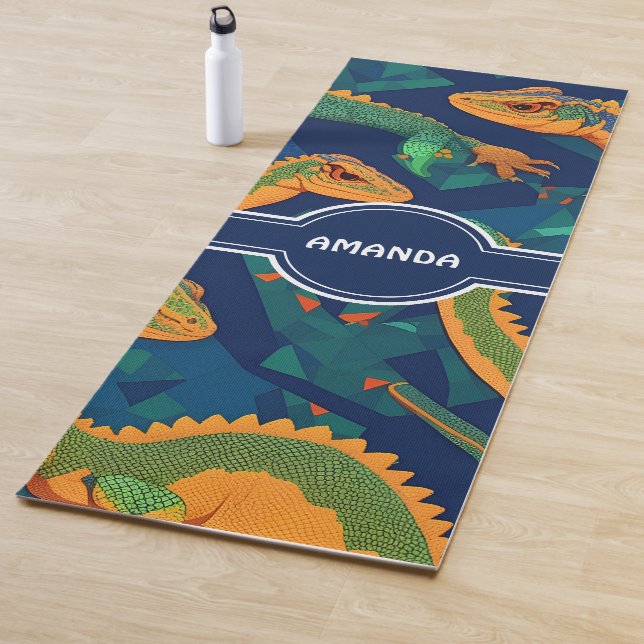 Lizard Geometric Personalisiertes Muster Yogamatte (Beispiel)
