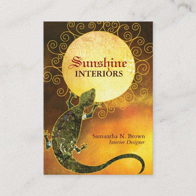 Lizard hält die Sonne stylish Visitenkarte (Vorderseite)